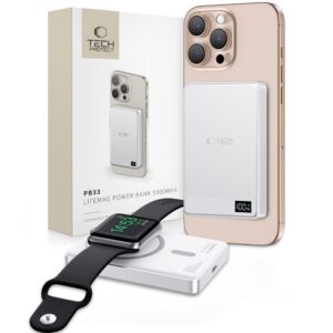 Išorinė baterija Tech-Protect PB33 LifeMag MagSafe 5000mAh, sidabrinė