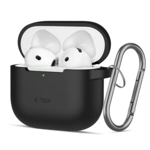 Dėklas Tech-Protect Silicone Hook Apple AirPods 4, juodas