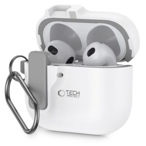 Dėklas Tech-Protect Slim Hook Apple AirPods 4, baltas