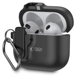 Dėklas Tech-Protect Slim Hook Apple AirPods 4, juodas