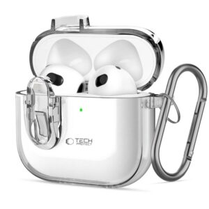 Dėklas Tech-Protect Slim Hook Apple AirPods 4, skaidrus