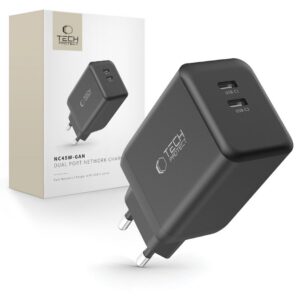 Įkroviklis Tech-Protect NC45W-GAN PD 45W, 2 prievadų, juodas