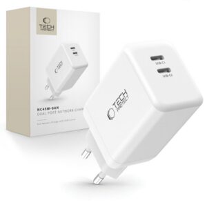 Įkroviklis Tech-Protect NC45W-GAN, 2 prievadų, PD 45W, baltas