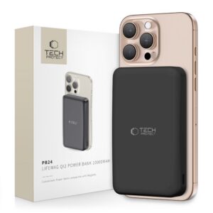 Išorinė baterija Tech-Protect PB24 LifeMag Qi2 MagSafe 10000mAh, juoda