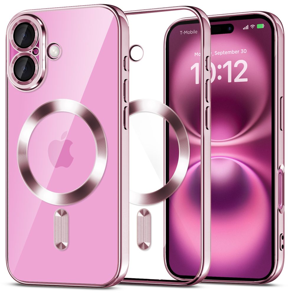 Dėklas Tech-Protect MagFlex MagSafe iPhone 16, blizgus rožinis