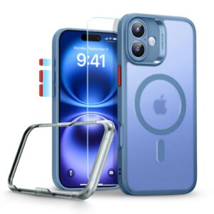 Dėklas ESR Classic Pro Set HaloLock MagSafe iPhone 16, matinis mėlynas