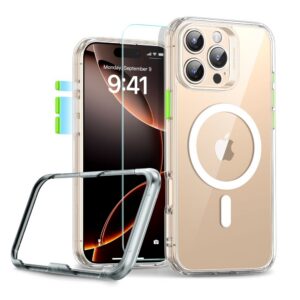 Dėklas ESR Classic Pro Set HaloLock MagSafe iPhone 16 Pro Max, skaidrus