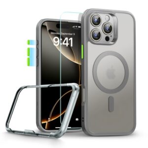 Dėklas ESR Classic Pro Set HaloLock MagSafe iPhone 16 Pro Max, matinis pilkas