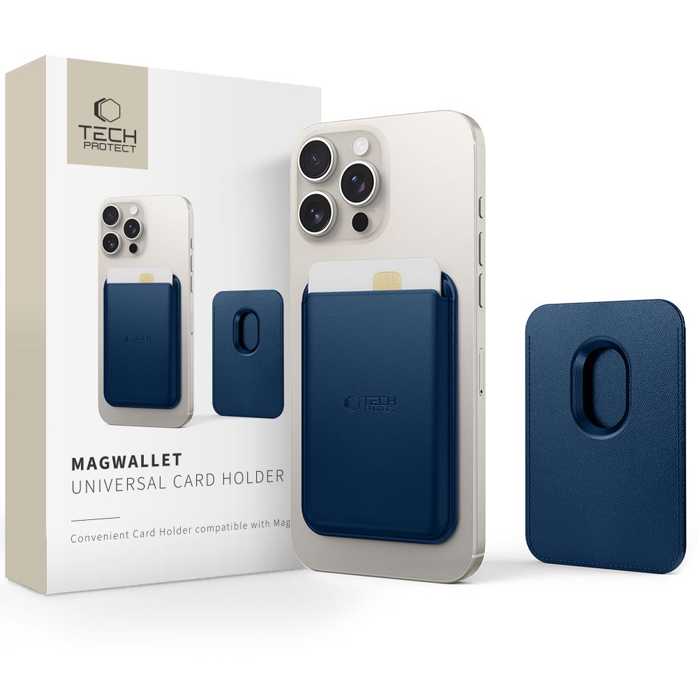 Piniginė Tech-Protect CH01 MagWallet MagSafe kortelėms, tamsiai mėlyna - Image 2