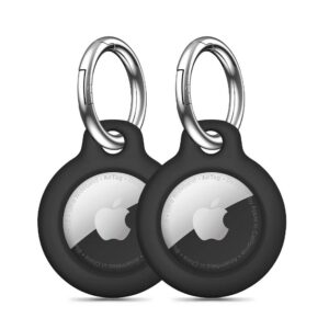 Dėklas Tech-Protect Rough Apple AirTag 1/2, juodas, 2 vnt.