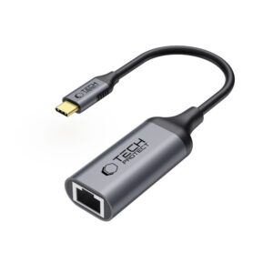 Adapteris Tech-Protect UltraBoost Type-C į Ethernet RJ45 1000Mbps, juodas