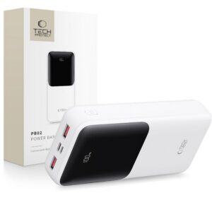 Power bankas Tech-Protect PB02 20000mAh 22.5W, baltas