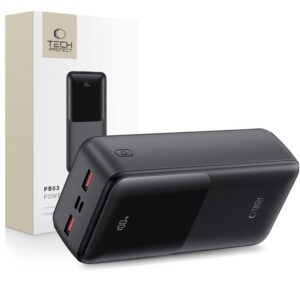 Power bankas Tech-Protect PB03 30000mAh 22.5W, juodas