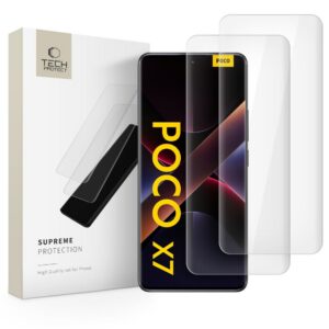 Apsauginis stiklas Tech-Protect Glass UV+ 2 vnt. Xiaomi Redmi Note 14 Pro 4G / 5G / 14 Pro+ Plus 5G / Poco X7 5G, skaidrus