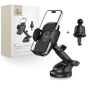 Automobilinis laikiklis Tech-Protect V3, skydeliui ir ventiliacijos grotelėms, juodas