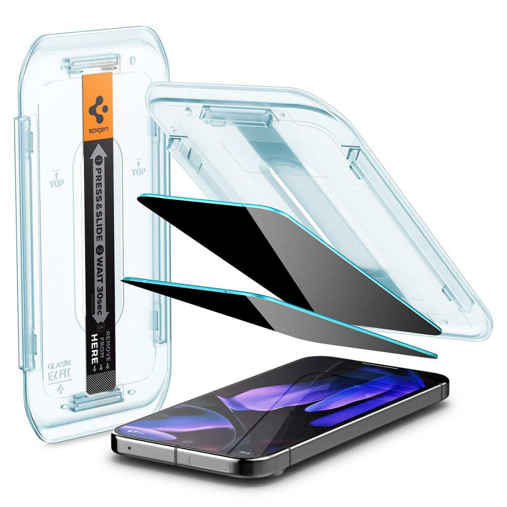 Apsauginis stiklas Spigen Glas.tR EZ Fit Privacy Google Pixel 9 / 9 Pro / 10 / 10 Pro, 2 vnt. - Image 2