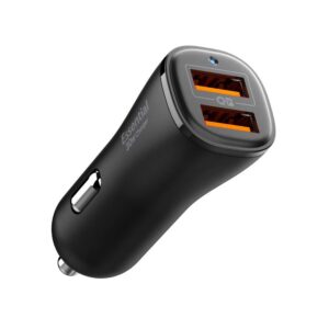 Automobilinis įkroviklis Spigen Essential EV302, 2 lizdų, 30W, juodas