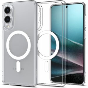 Dėklas Spigen Ultra Hybrid Mag MagSafe Galaxy S25 Edge, skaidrus/baltas