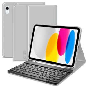 Dėklas su klaviatūra Tech-Protect SC Pen iPad 10.9" (2022) / 11" (2025), pilkas