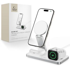 Kroviklis Tech-Protect QI15W-A47 3in1 MagSafe belaidis, baltas