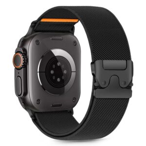 Dirželis Tech-Protect Nylon Clasp Apple Watch 8/9/10/11/SE/Ultra (44/45/46/49 mm), juodas