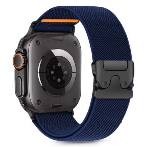 Dirželis Tech-Protect Nylon Clasp Apple Watch 8/9/10/11/SE/Ultra (44/45/46/49mm), tamsiai mėlynas