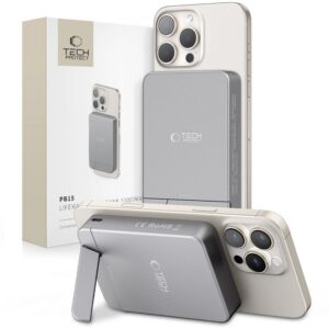 Power bank Tech-Protect PB15 LifeMag MagSafe 10000mAh, pilkas
