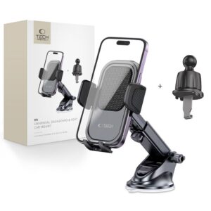 Automobilinis laikiklis Tech-Protect V6 Universal, skydeliui ir ventiliacijos grotelėms, juodas
