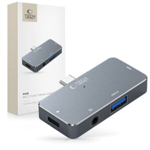Adapteris Tech-Protect V6-Hub 4in1, pilkas