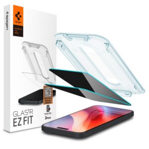 Apsauginis stiklas Spigen Glas.tR "EZ Fit" Privacy iPhone 15/16 (2 vnt.)