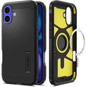 Dėklas Spigen Tough Armor Mag MagSafe iPhone 16, juodas