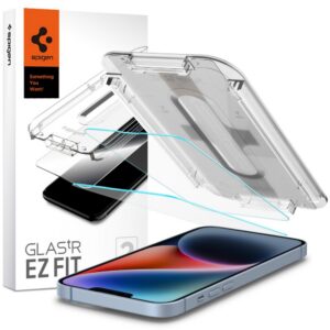 Apsauginis stiklas Spigen Glas.tR EZ Fit 2 vnt. iPhone 13 / 13 Pro / 14 / 16e / 17e skaidrus
