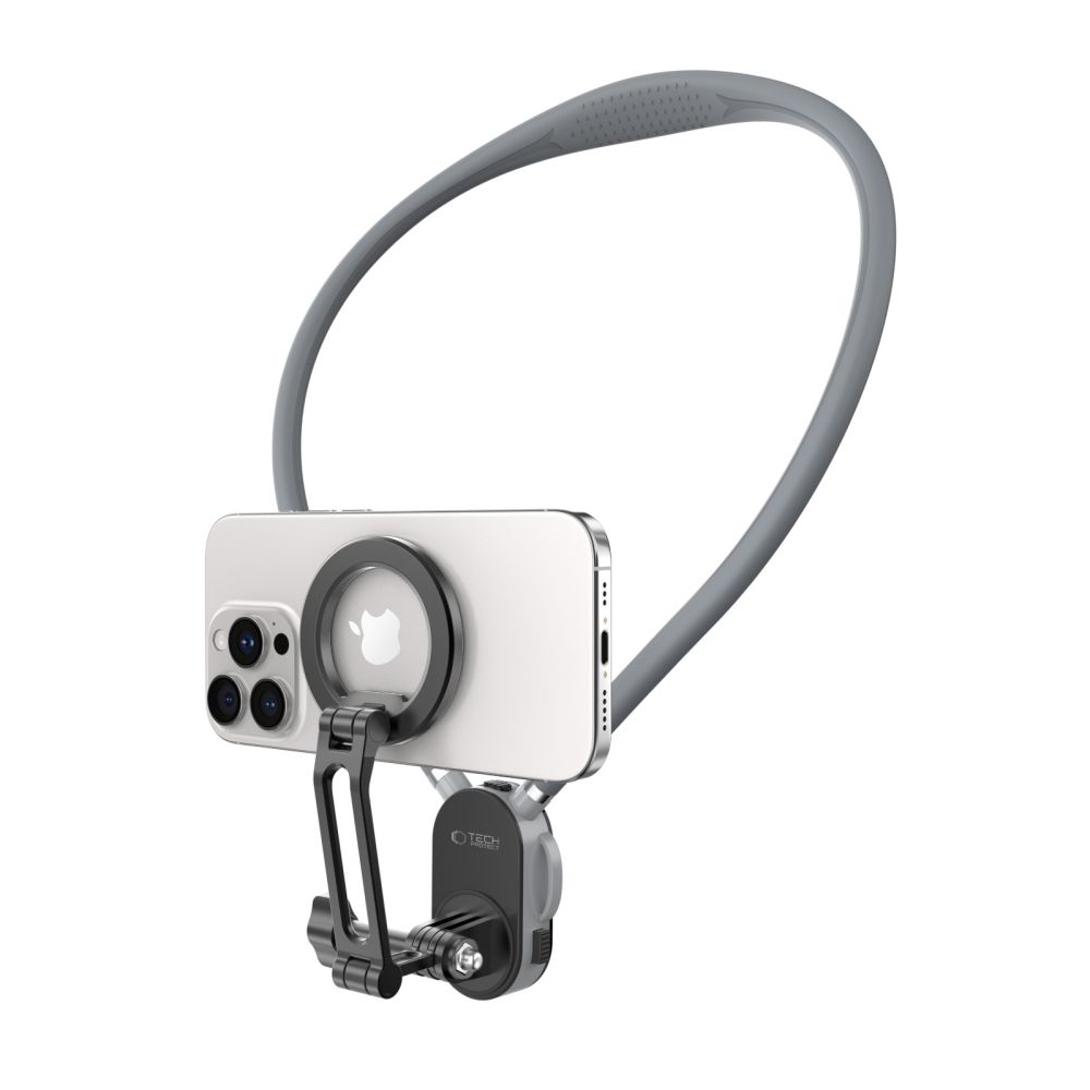 Laikiklis ant kaklo Tech-Protect AC200 MagSafe & GoPro & DJI, pilkas - Image 2
