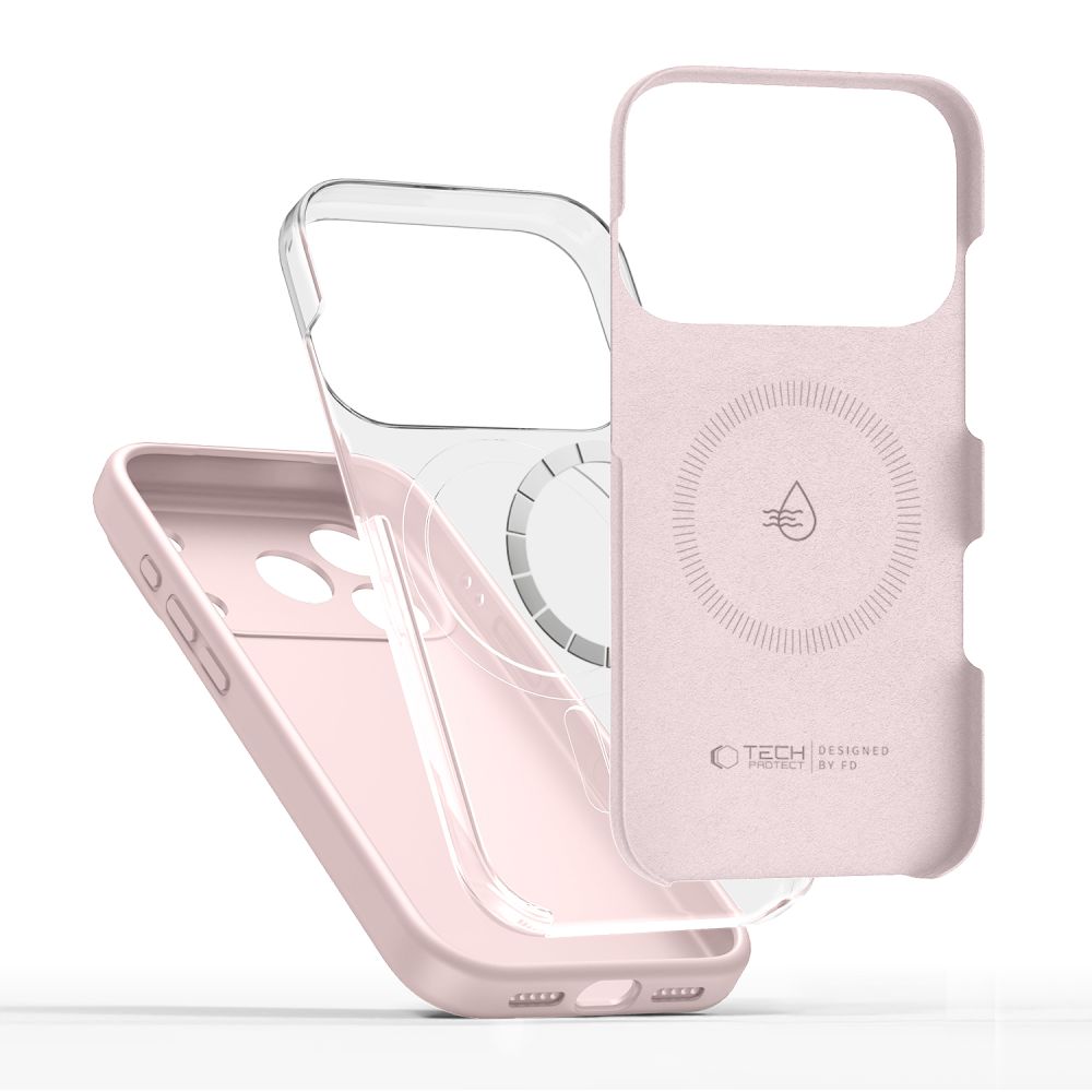 Dėklas Tech-Protect Silicone Magsafe iPhone 17 Pro, rožinis perlamutrinis - Image 4