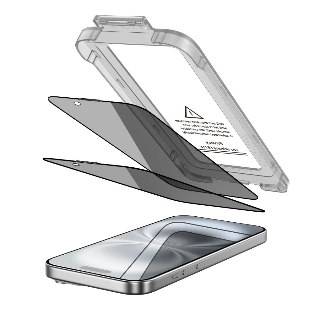 Privatumo apsauginis stiklas Tech-Protect Quick Set Spy+ iPhone 15 / 16, 2 vnt. - Image 2