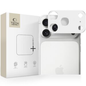 Kameros apsauginis stiklas iPhone 17 Pro Tech-Protect Camalloy Fit+, sidabrinis