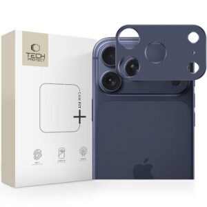 Kameros apsauginis stiklas Tech-Protect Camalloy Fit+ iPhone 17 Pro Max, tamsiai mėlynas