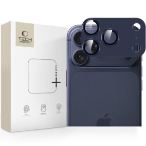 Kameros apsauginis stiklas Tech-Protect Camfull Fit+ iPhone 17 Pro, tamsiai mėlynas