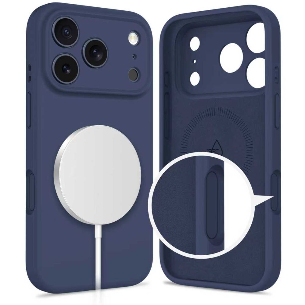 Dėklas Tech-Protect Silicone MagSafe iPhone 17 Pro, tamsiai mėlynas - Image 2
