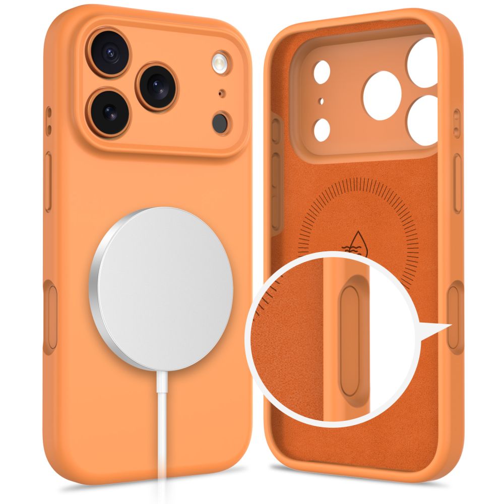 Dėklas Tech-Protect Silicone MagSafe iPhone 17 Pro, oranžinis - Image 2