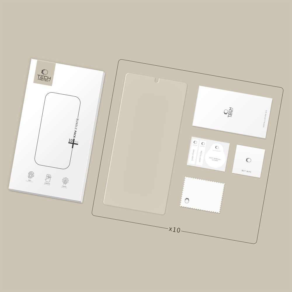 Apsauginis stiklas Tech-Protect Bundle 10 vnt. Galaxy S25 Ultra, skaidrus - Image 8