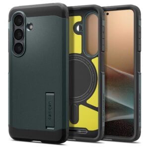 Dėklas Spigen Tough Armor Mag MagSafe Galaxy S26+ Plus, tamsiai žalias