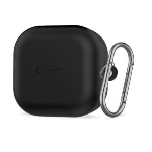 Dėklas ausinėms Tech-Protect Silicone Hook Samsung Galaxy Buds 4 / Buds 4 Pro, juodas