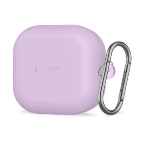 Dėklas ausinėms Tech-Protect Silicone Hook Samsung Galaxy Buds 4 / Buds 4 Pro, levandų spalvos