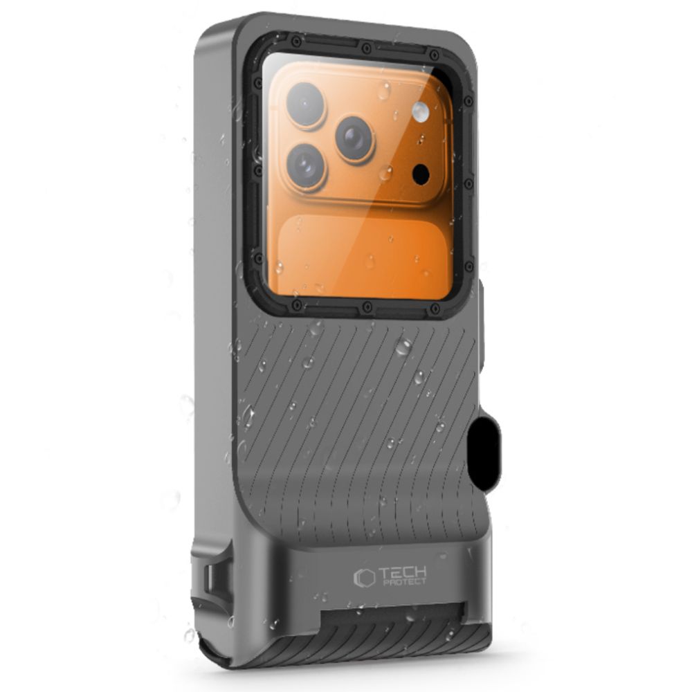 Dėklas Tech-Protect IPX8 Pro, universalus, vandeniui atsparus, pilkas/juodas - Image 2