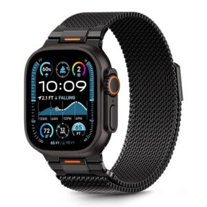 Dirželis Tech-Protect Milano Vanguard Apple Watch 8/9/10/11/SE/Ultra (44/45/46/49 mm), juodas
