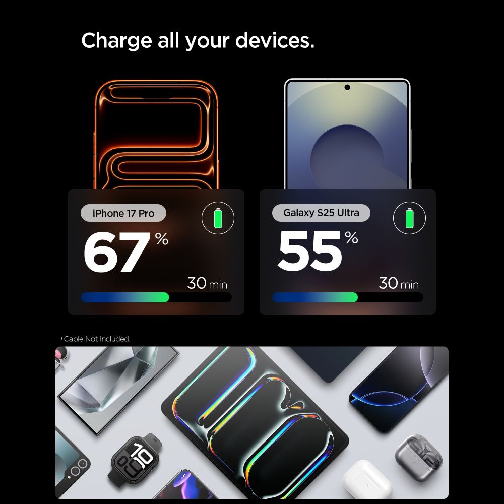 Tinklo įkroviklis Spigen Essential EE301EU-GAN 30W, titano spalvos - Image 3