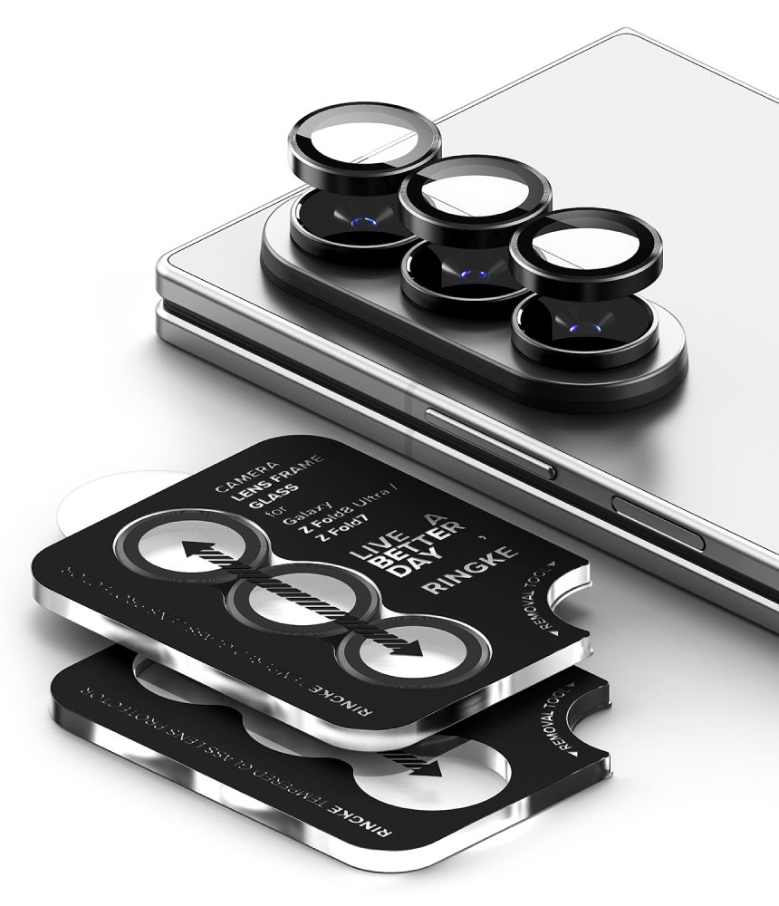 Kameros apsauginis stiklas Ringke Camera Frame Protector, Galaxy Z Fold 7 / 8 Ultra, 2 vnt., juodas - Image 3