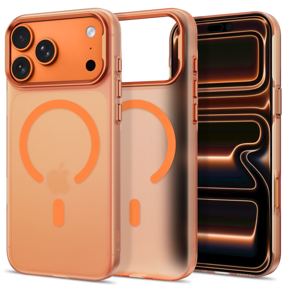 Dėklas Tech-Protect MagZero MagSafe iPhone 17 Pro Max / 18 Pro Max, matinis kosminis oranžinis