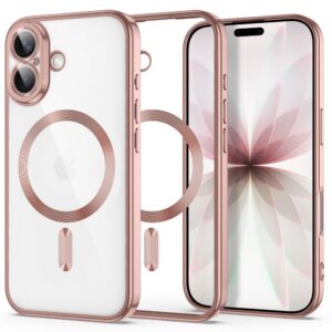 Dėklas Tech-Protect MagFlex MagSafe iPhone 17, blizgus rausvai auksinis